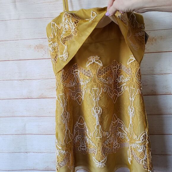 BCBGMAXAZRIA Runway "Samantha" Silk Organza Embroidered Mini Dress - Picture 7 of 14